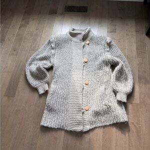 Vintage Beige Cardigan with Button Accents